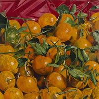 Mandarinas Sandra, 2007, oil on canvas 59.1 x 59.1 in