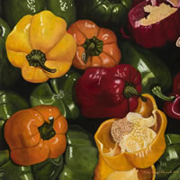 Pimientos, 2014, óleo/lino, 90cm X 90cm