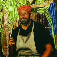 Limones amarillos y verdes, 2012, oil on canvas 51.2 x 51.2 in