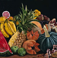 Bodegón con piña, 2008, óleo/lino 100 x 112.5 cm