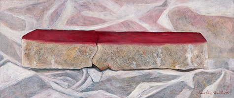 Alfajor, 2007, óleo/lino 30 x 71.5 cm