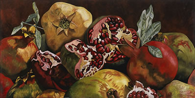 Granadas Grandes, 2009, óleo / lino 150 cm X 300 cm