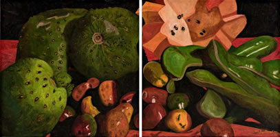 Díptico, 2011, oil on canvas 23.6 X 47.2 in