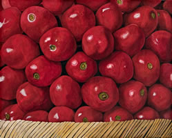 Jitomates en Canasto, 2011, oil on canvas 31.8 X 39.3 in