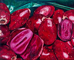 Tunas Rojas, 2010, oil on canvas 31.8 X 39.3 in