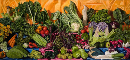 El reyno vegetal, 2014, óleo/lino, 137 cm X 300 cm