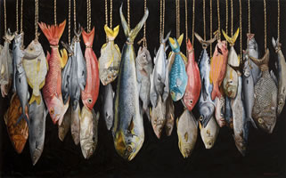 Arte popular mexicano, 2015, óleo/lino, 99 cm X 154 cm