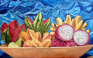 Mazorcas de cacao, 2013, óleo/lino, 142 cm X 190 cm