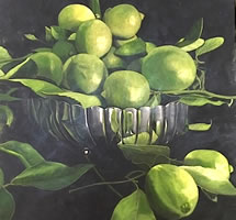 Nopales en canasto, 2015, óleo/lino, 75 cm X 75 cm