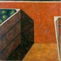 Dos huacales, 1999, oil on canvas