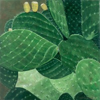 Nopales con tunas, julio 2000, oil on canvas