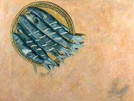 Pescados de Buenavista, 1999, oil on canvas 31.9 x 41.3 in