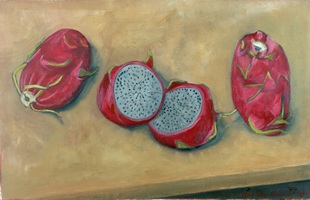 Pitahayas, 1998, oil on canvas 13 x 20.1 in