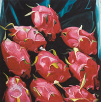 Pithayas, 2002, oil on canvas 27.6 x 27.6 in