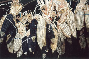 Mazorcas Horizontales I, 2004, oil on canvas, 44.1 x 67 in