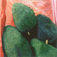 Guanábanas, 2003, oil on canvas 35.4 x 35.4 in