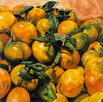 Mandarinas, 2004, oil on canvas 35.4 x 35.4 in