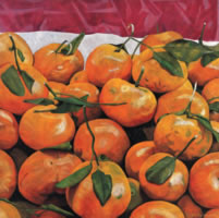 Mandarinas 1, 2005, oil on canvas 35.4 x 35.4 in