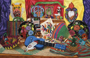 Arte popular mexicano, 2015, óleo/lino, 99 cm X 154 cm