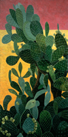 Nopal Teotihuacano, 2001, oil on canvas 96.1 x 48 in