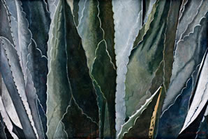 Las Huellas de las Pencas, 2010, oil on linen 37 X 55.1 in