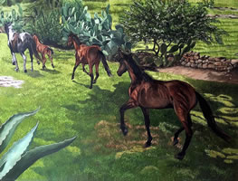 Díptico, Agaves, 2013, óleo/lino, 90 cm X 135 cm