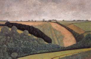Paisaje de Oxford II, 1995, oil on canvas 23.6 x 35.8 in