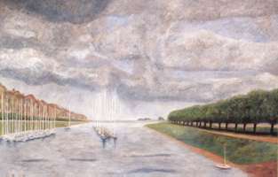 Vista de San Valery II, 1995, oil on canvas 23.6 x 36.2 in