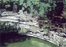 Cenote de Chichen-Itza, 2003, oil on canvas 44.9 x 63.9 in
