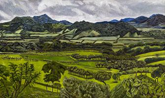 Paisaje de los Tuxtlas,Veracruz, 2011, oil on canvas 23.2 X 55.1 in