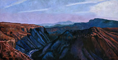 Barranca de Oblatos, 2012, óleo/lino, 87 cm X 170 cm